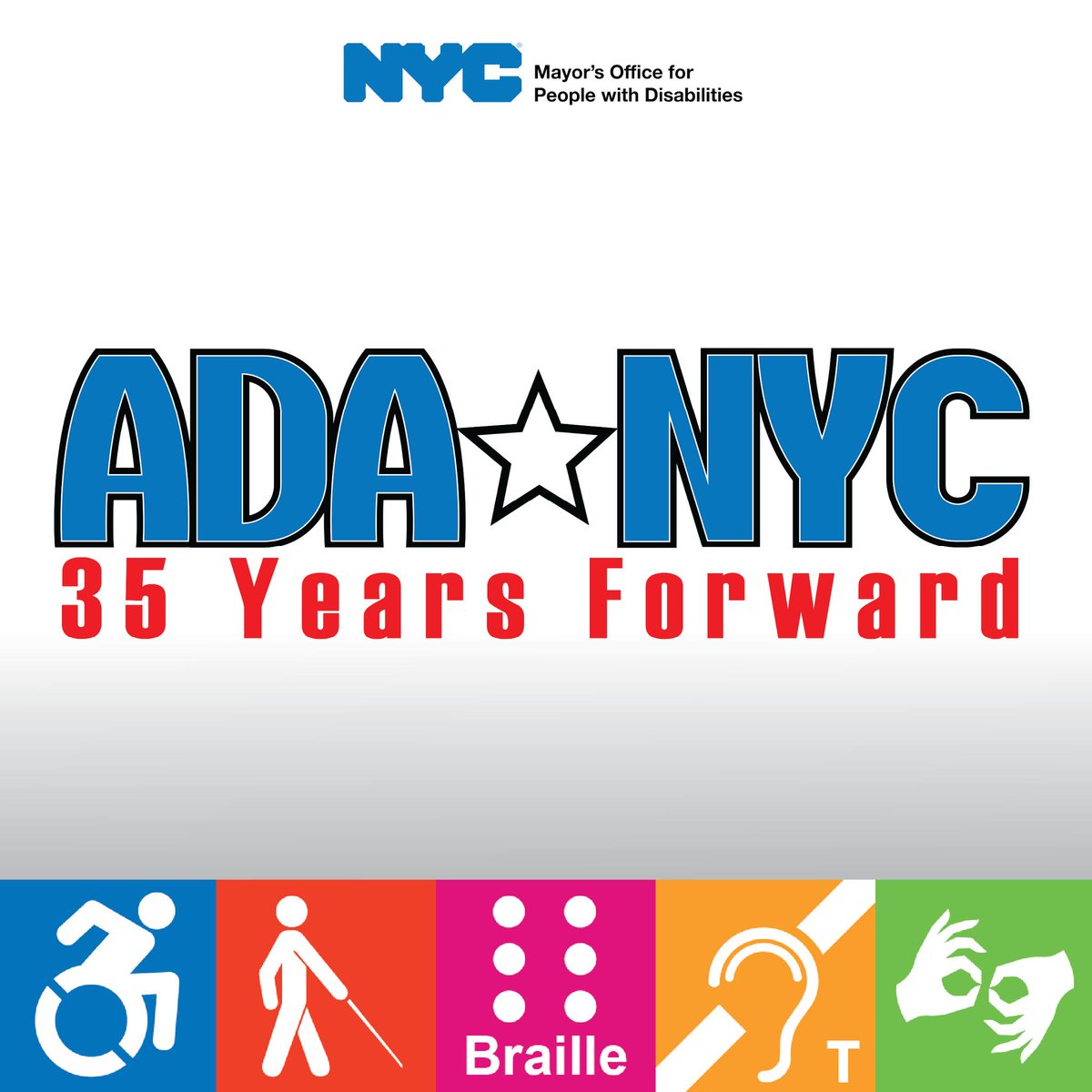 NYCHRA's tweet image. This month is the 35th anniversary of the Americans with Disabilities Act, a landmark civil rights law that continues to shape equity and access across our city. Join @NYCDisabilities for a month of ADA anniversary events.
More info: nyc.gov/ada35
#ADA35 #ADAxNYC