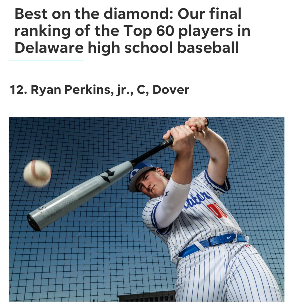 rperk63's tweet image. Grateful for the recognition from @delawareonline
The work doesn’t stop here!
@DHigh_Baseball @CoachSpadafino @DoverSenatorsFB @MauricePaulk52 @DWhigham7 @DcpShowcase @CoachDanKimmel @Russ_Steinhorn @jtjames_7
