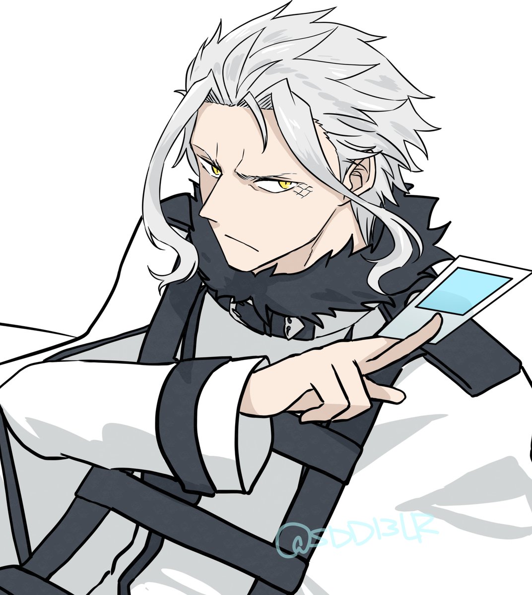 SDD13LR's tweet image. 一昨日の某戯王のライブが楽しすぎたので、中の人つながりで社長にカード持たせたい、となって描いた。
中の人つながりと言いつつ青眼ではなく、絵面的にトリシュあたりを使って欲しいな、と思いカードの種類はシンクロにしますた。