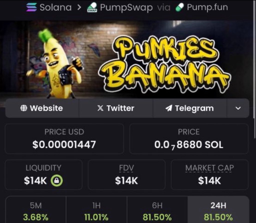 degen_matt_'s tweet photo. I highlighted #PUNKIES in my private Telegram group when its market cap was $14k

⛓️Chain #Solana https://t.co/Z7LueNv5zR