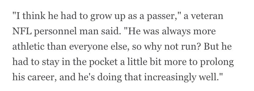 Lamar Jackson has to work 48362 times harder than his peers just to receive half of the praise they get. Someone actually gave him a 6th place vote uno