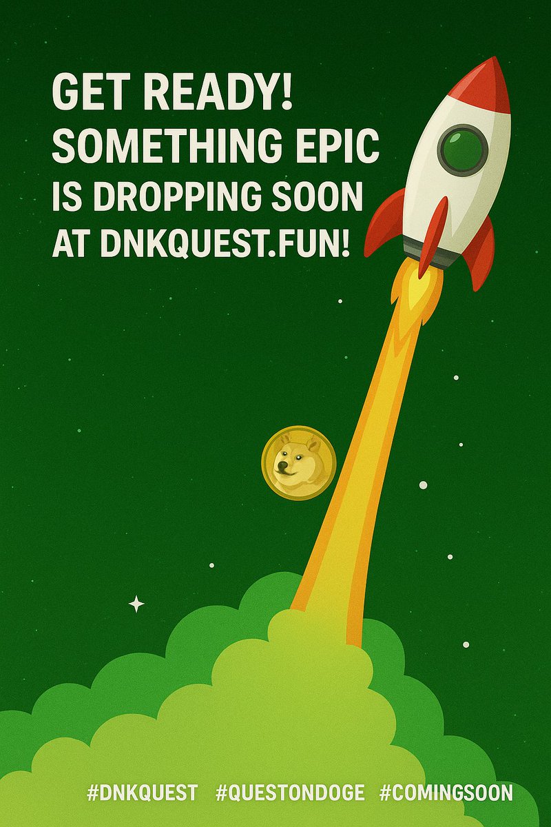 🚀 Get ready! Something epic is dropping soon at dnkquest.fun! 🎉 Join the adventure, conquer challenges and earn Doge rewards in Doge Ecosystem. Stay tuned for the big reveal! 👀 #DNKQuest #QuestOnDoge #ComingSoon