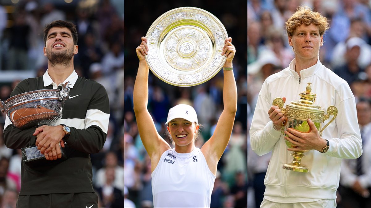 Sets won 6-0 or 6-1 at grand slams in 2025:

🇪🇸 Alcaraz - 14
🇵🇱 Swiatek - 14
🇮🇹 Sinner - 14

No other player has reached double figures.