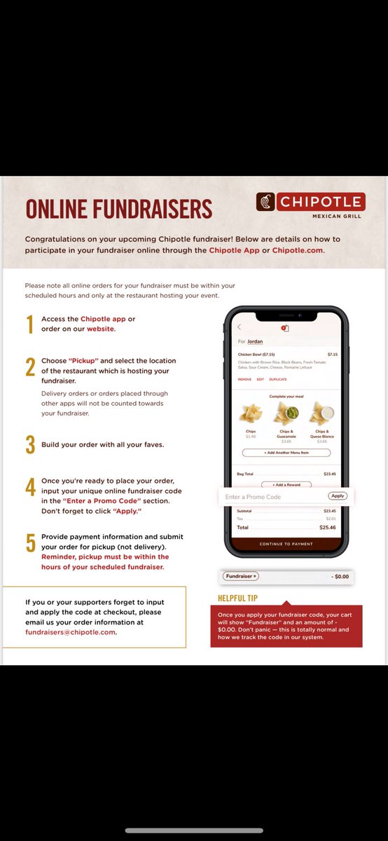 Warning: July 15th is the day to eat ALL the food! Show this flyer at the Chipotle in Middletown and the Eastern Girls Basketball Team gets 25% of your meal! Reminder — your online ordering code is: DGBLLJJ