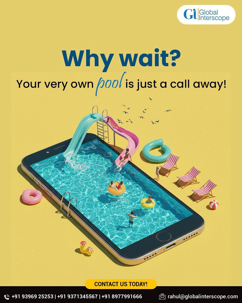 GInterscope's tweet image. Dreaming of poolside mornings and sunset swims? Stop waiting and start building the lifestyle you deserve!

📲 Let’s get started today!

#GlobalInterscope #LuxuryPoolDesign #SmartPoolSolutions #CustomBackyard #DreamPoolProject #ModernOutdoorLiving