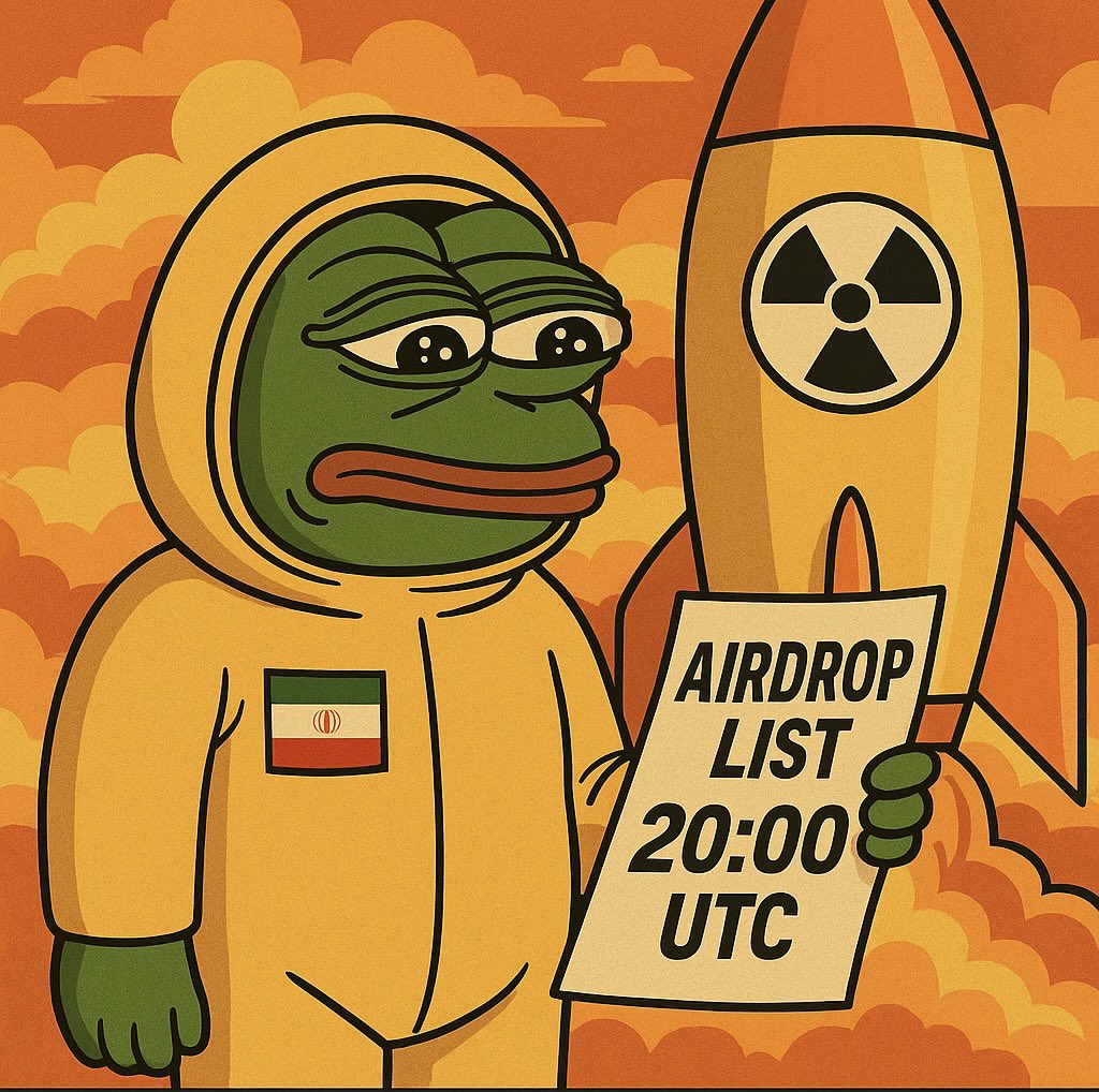 Iranb0mb's tweet image. 🚨 $IRANBOMB Airdrop Alert – Today 20:00 UTC 💣
Bought 0.05+ SOL of $IRANBOMB?
You’re eligible for the nuke drop 💰☢️
Just hold tight — distribution starts at 20:00 UTC
Didn’t buy yet?
You still have a few hours left
👉 raydium.io/swap/?inputMin…
#IRANBOMB #Solana #Airdrop…