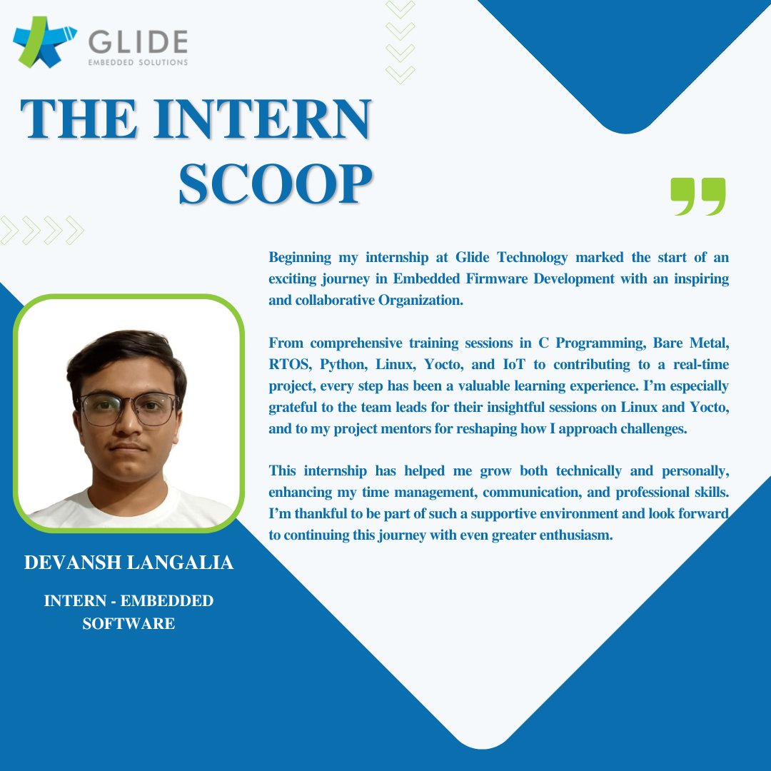 glidemtech's tweet image. Devnash’s #internship journey reflects how Glide’s culture of hands-on learning and strong mentorship empowers interns to grow &amp;amp; thrive from day one 🌟

🔗 Want to be part of Glide story? Explore our culture &amp;amp; open roles: glidemtech.com/careers/

#InternsFeedback #GlideTechnology