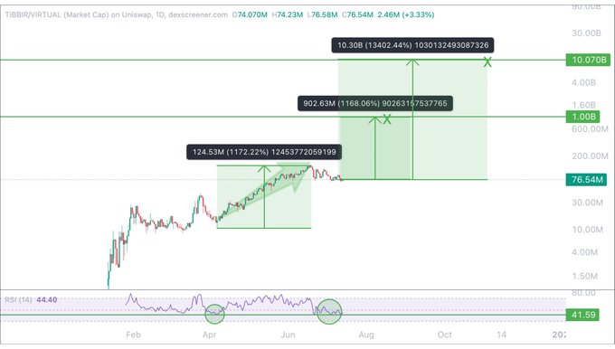 TIBBIR market cap chart on Uniswap