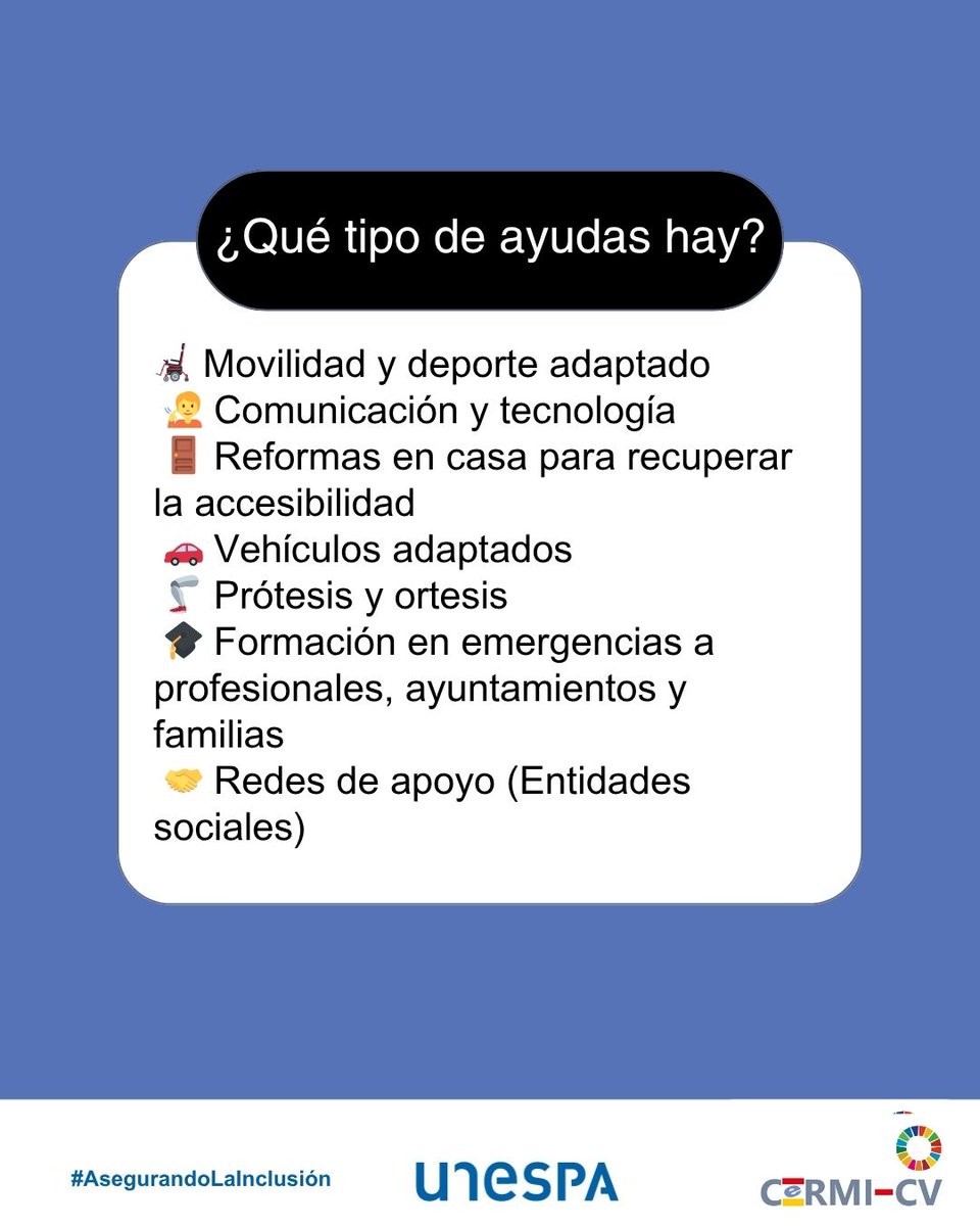 💧 La #DANAValencia dejó huella, pero también apoyo. Conoce las ayudas para personas con #discapacidad de <a href="/CERMICV/">CERMI CV</a>  y @unespa #AsegurandoLaInclusión y solicítala  👉👉 ayudas-dana.cermicv.es/ayudas/