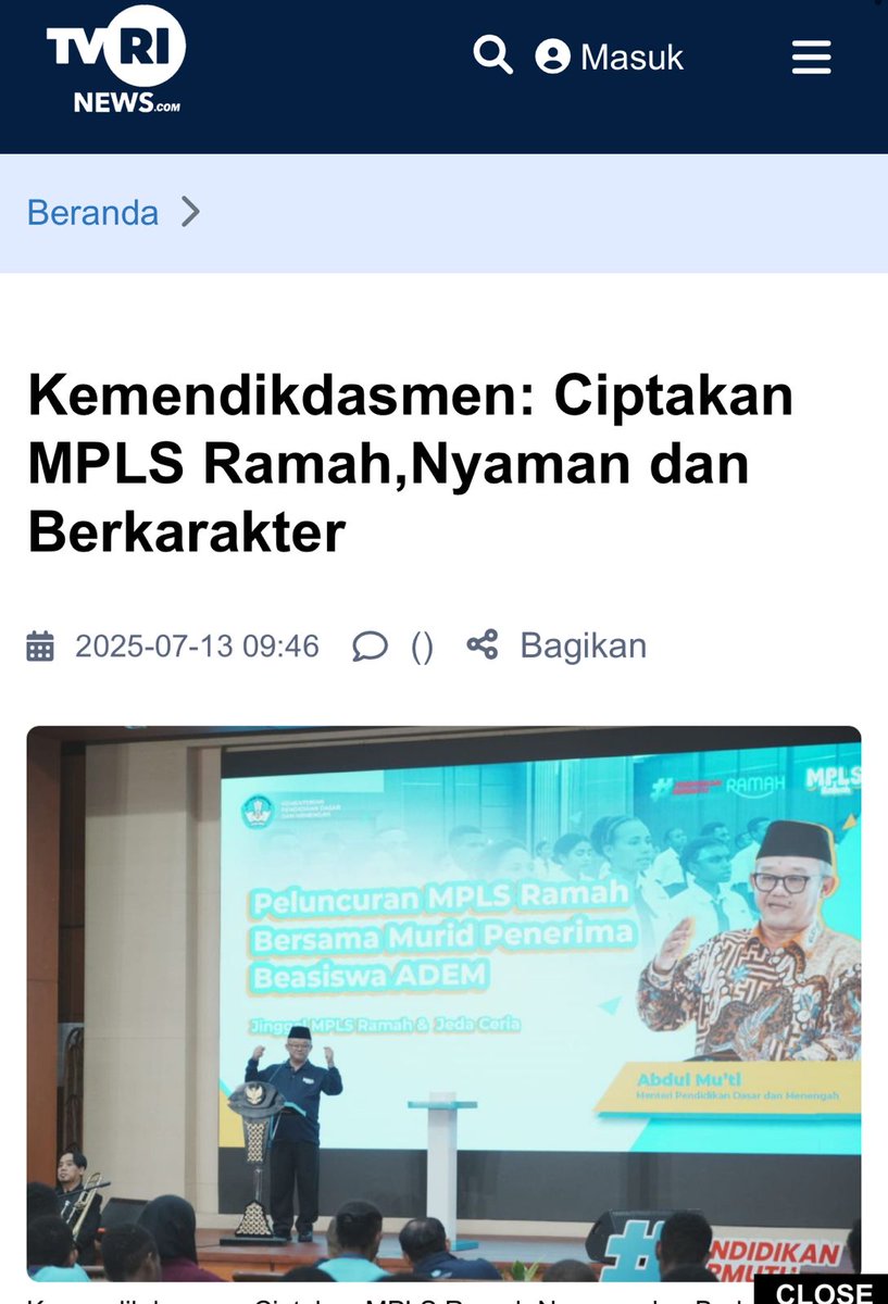 wulan830's tweet photo. MPLS tanpa kekerasan? Fix ini revolusi buat sekolah. Anak sekolah sekarang beruntung banget! #MPLSRamah https://t.co/9hR6SnKDq4
