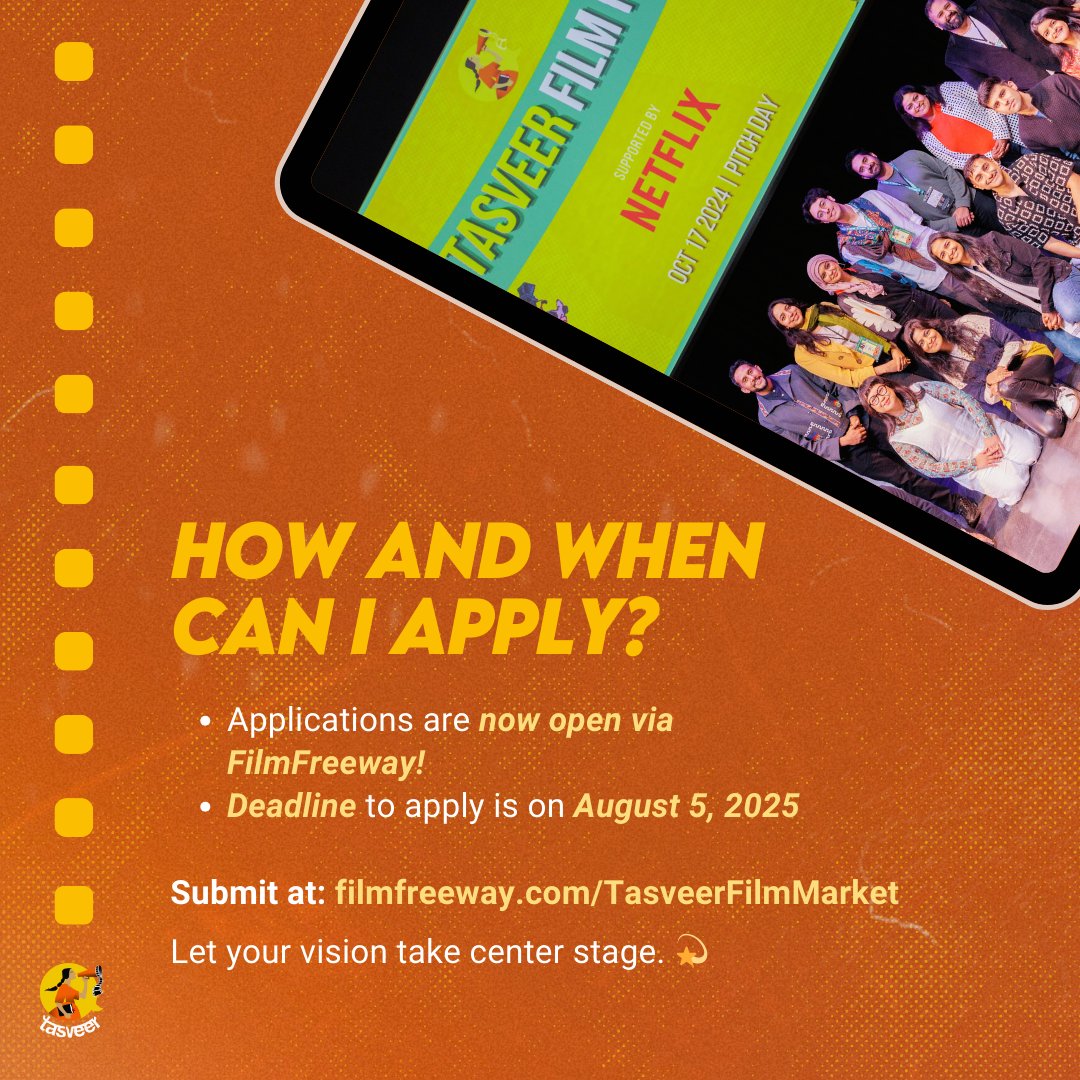 🎉 The largest Tasveer Film Fund ever is here!
$35K grants for 4 South Asian short films 🎬
We made a quick FAQ to guide your application 💡
Live pitching at #TasveerFilmMarket + supported by Netflix
📅 Apply by Aug 5: filmfreeway.com/TasveerFilmMar…
#TasveerFilmFund #ShortFilmGrant