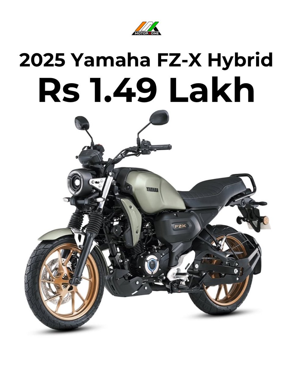 motorxone's tweet photo. 2025 Yamaha FZ-X gets the hybrid tech, priced at ₹1.49 lakh (ex-showroom). The bike now comes with new features like a colour TFT cluster with turn-by-turn navigation.

Powered by same 149cc engine producing 12.4 PS &amp; 13.3 Nm

#YamahaIndia https://t.co/koyPT2PnsV