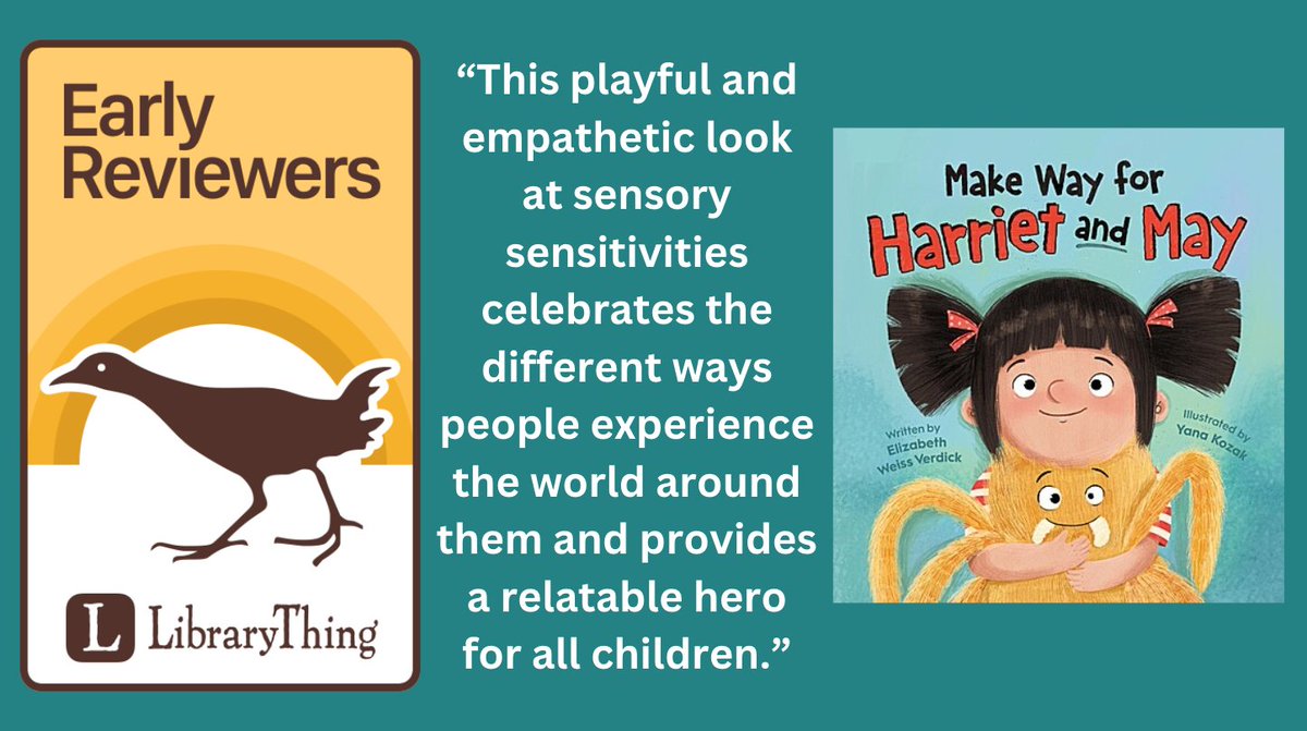 LibraryThing (@librarything) on Twitter photo "Join May and her cherished stuffed spider, Harriet, as May learns to be brave and step out of her comfort zone in this joyful story about being different."
Enter to win a copy of Elizabeth Weiss Verdick & Yana Kozak's "Make Way for Harriet and May" from <a href="/worthykidsbooks/">WorthyKids</a> "Join May and her cherished stuffed spider, Harriet, as May learns to be brave and step out of her comfort zone in this joyful story about being different."
Enter to win a copy of Elizabeth Weiss Verdick & Yana Kozak's "Make Way for Harriet and May" from <a href="/worthykidsbooks/">WorthyKids</a>