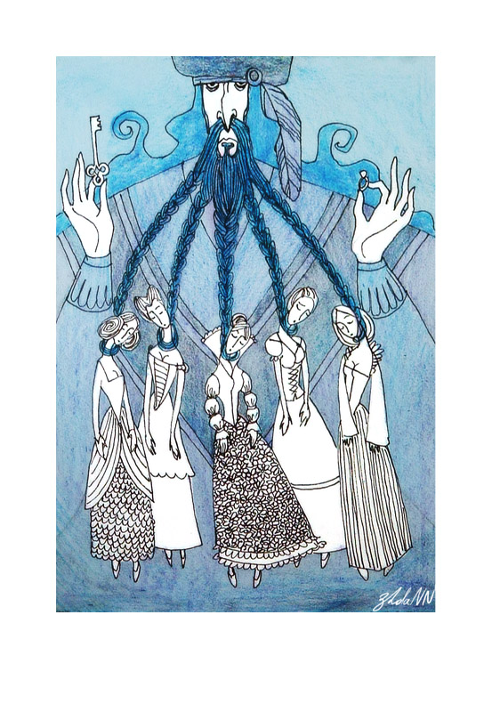 The tale of Bluebeard is one of forbidden discovery: a wife must not discover what lies beyond a door in her new home, and once she does, she is threatened with the same fate as his past wives. #MythologyMonday 

🖼️: ZhdaNN