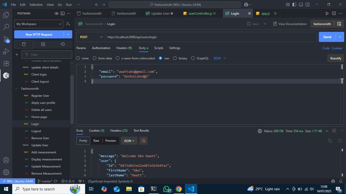 youkay_SWE's tweet image. Growth is really an interesting thing....i just opened a backend project (mainly APIs) for a bespoke tailoring brand and straight away, I could see some improvements to be made......Time to build the frontend