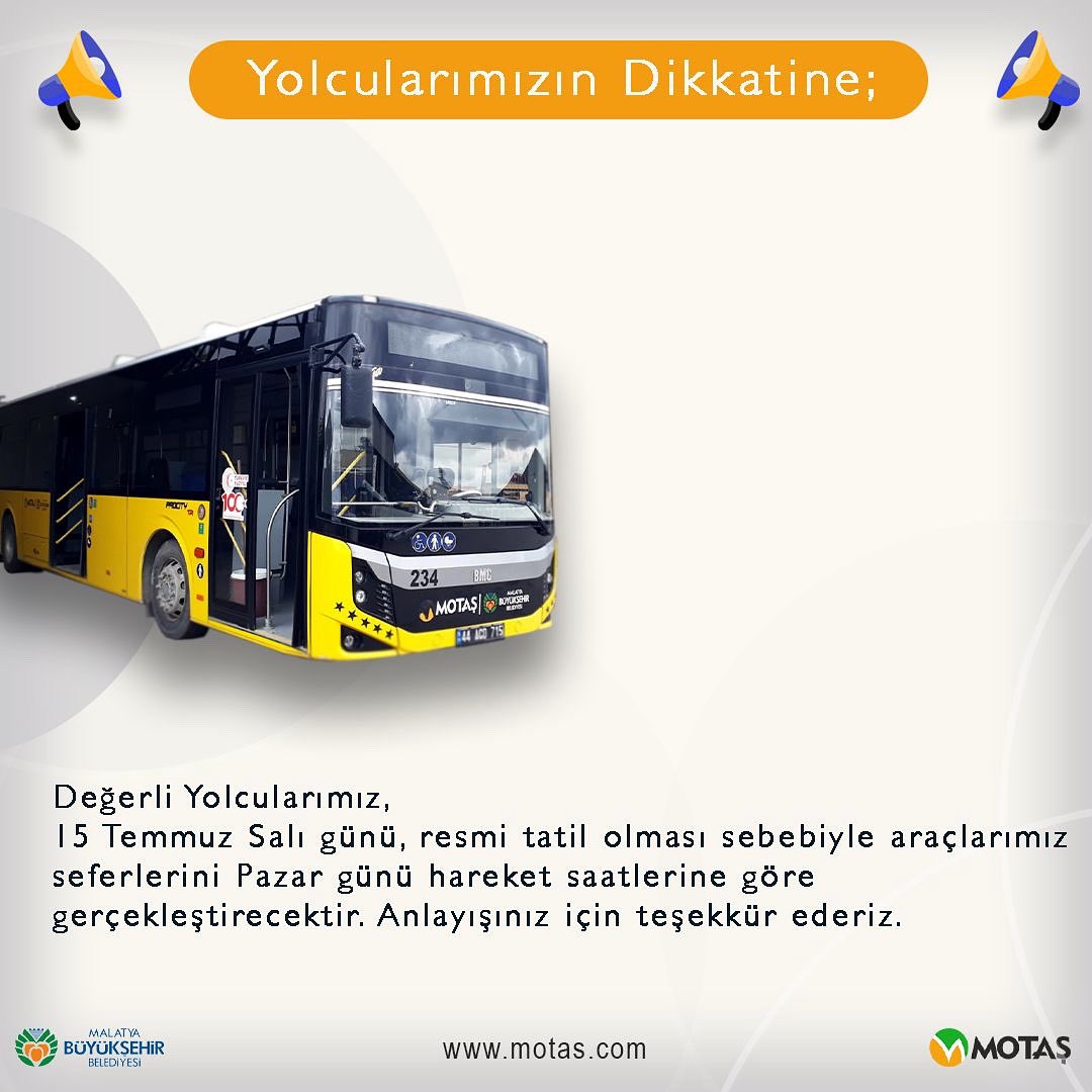 Malatya Büyükşehir Belediyesi Motaş A.Ş. (@motasmalatya) on Twitter photo 