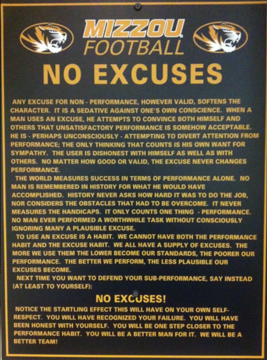 ...NO EXCUSES...