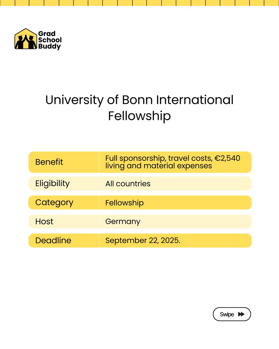 mygradschoolbud's tweet image. Looking for post grad fellowships and scholarships? Start here!💛
___
#gradlife #phd #gradschoolbuddy #scholarships