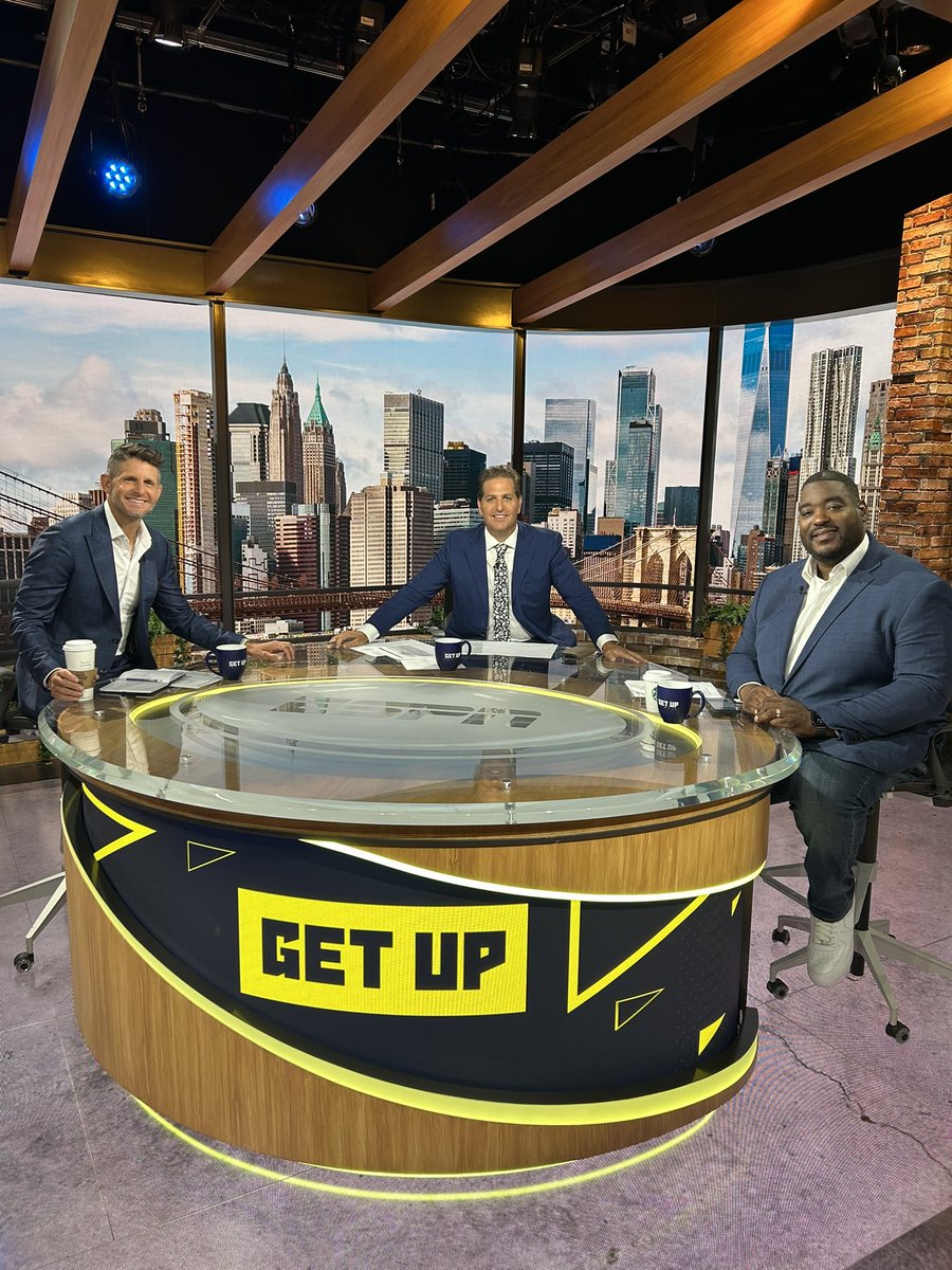 PSchrags's tweet image. Hosting @GetUpESPN over here on ESPN. With @danorlovsky7 + @damienwoody in studio. Let's go.