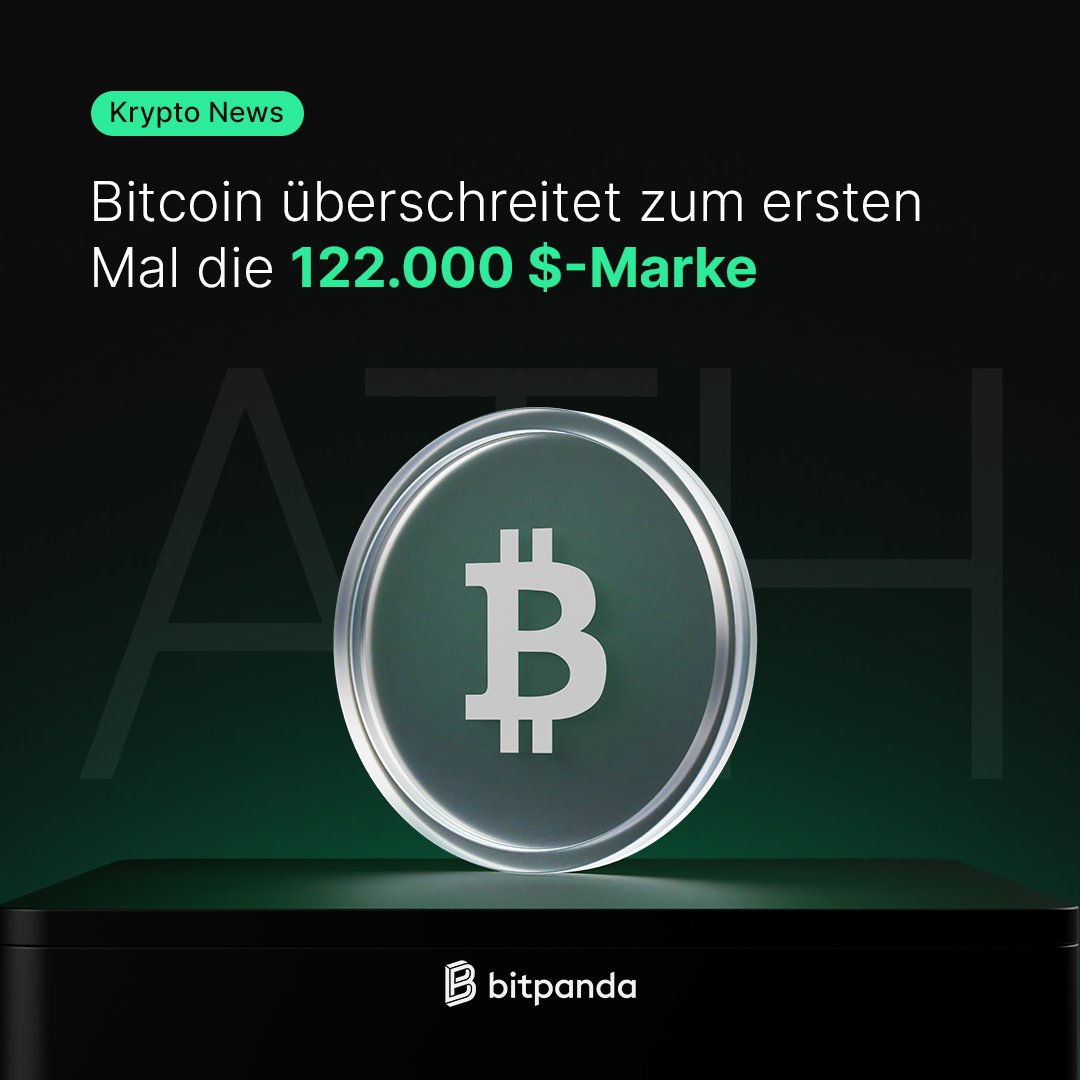 Bitpanda's tweet image. 122.000 $ – und kein Halt in Sicht.
Bitcoin bricht Rekorde. Was denkst du: War das erst der Anfang?