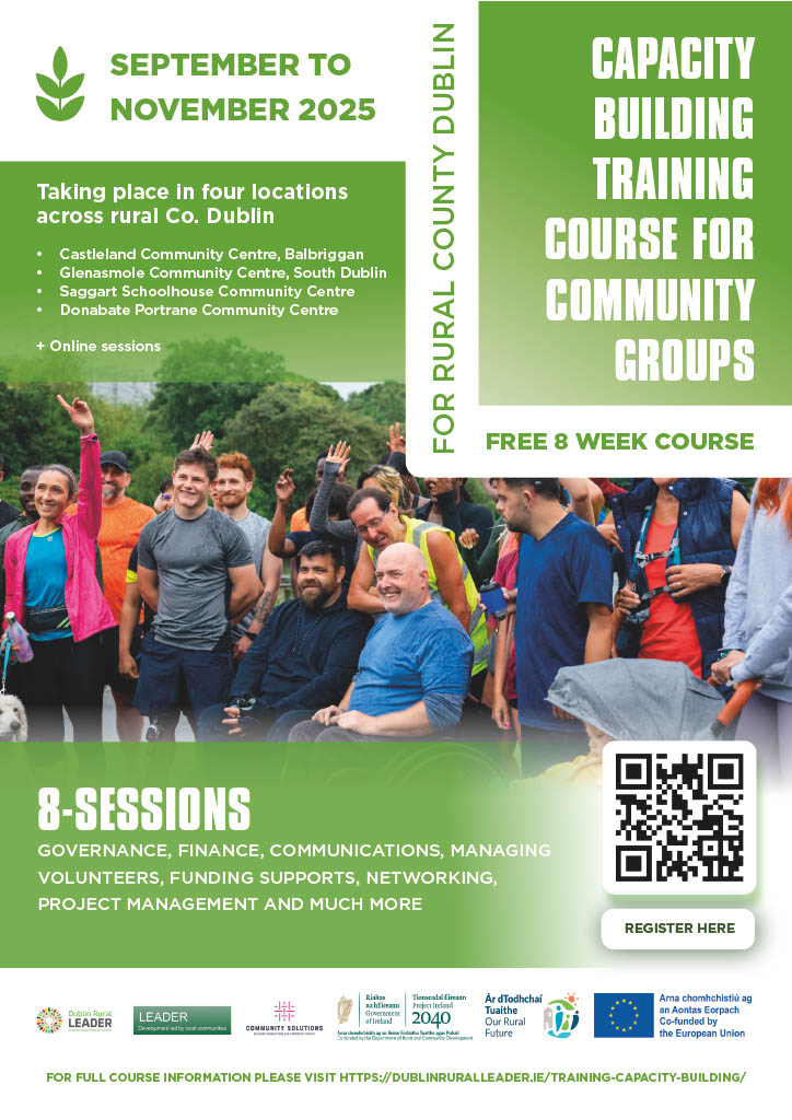 DLRPPN's tweet image. Free Capacity Building Training Programme for voluntary and community groups operating in the rural areas of Dún Laoghaire-Rathdown. Full details here dlrppn.ie/free-capacity-…