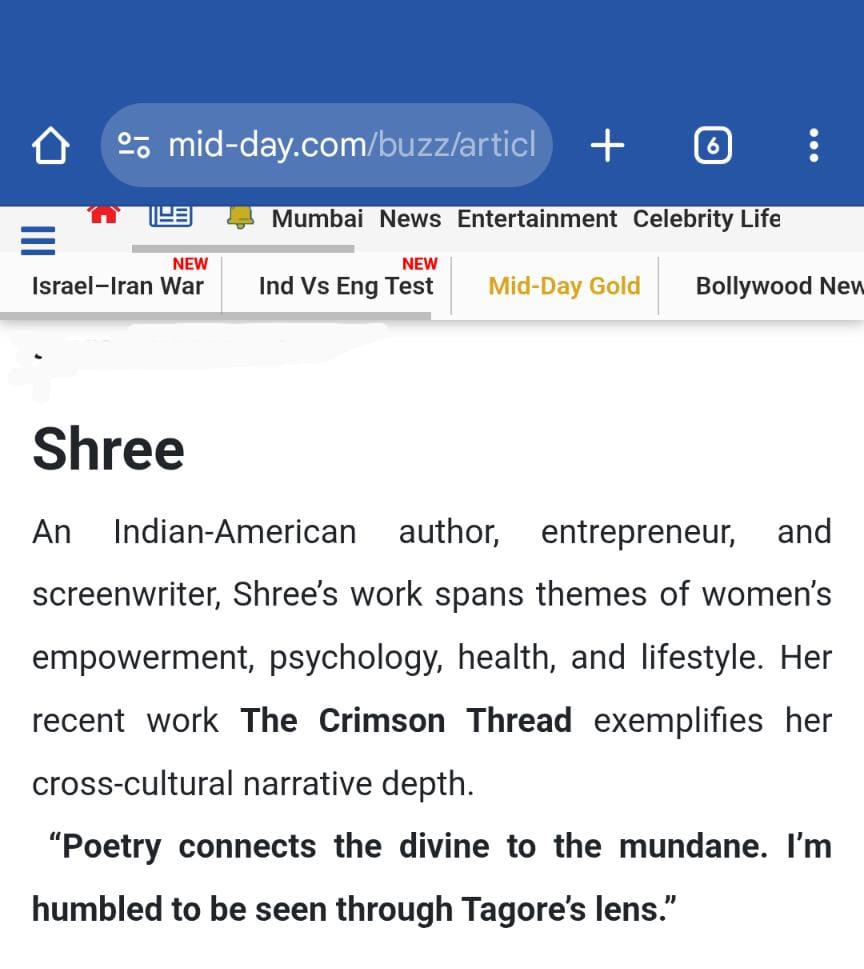ShreeAuthor's tweet photo. #latepost
The news of my "Rabindranath Tagore Memorial Literary Award" was published in #Midday #Mumbai last month. #Gratitude , #humbledandblessed 
#highlight #followers https://t.co/ScySXxGoOg