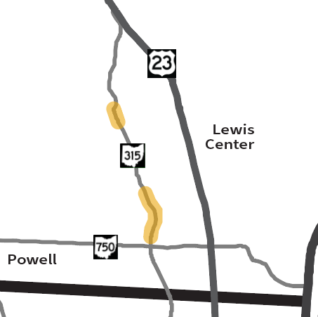 ODOT_Columbus's tweet image. Attention Delaware County! Reminder that two closures on SR 315 start today. Both north and southbound lanes will be closed between SR 750 and Orange Rd for approximately 28 days as well as the SR 315 and Hyatts Rd intersection will be closed for approximately 40 days.