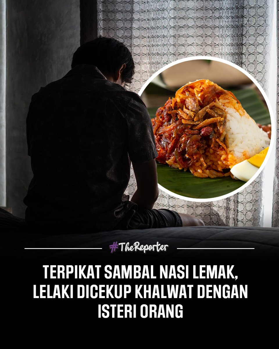 thereportermy's tweet image. Cinta berputik dari sambal… tamat dengan gari dan enakmen syariah. Plot twist dia power!

Baca berita penuh di sini 👉 : thereporter.my/lelaki-dicekup…

#sambalnasilemak #khalwat #isteriorang #cegahmaksiat #johor