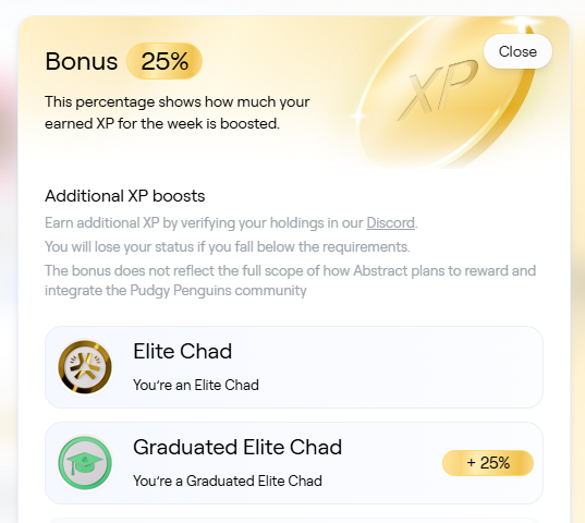 Yesterday it was a normal Sunday until I saw that I got blessed with the Graduated Elite Chad role on <a href="/AbstractChain/">Abstract</a> ✳️

Big appreciation post to the team, abs friends and to everyone involved in this beauty of an ecosystem <a href="/Abstract_Eco/">Abstract Ecosystem</a> 💚

The best part? You can unlock