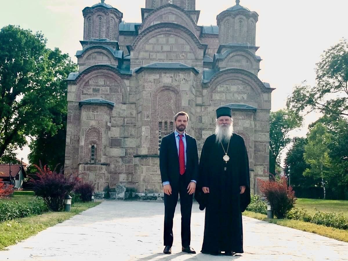 DecaniMonastery's tweet image. Visit of Senior U.S. State Department Official Brendan Hanrahan to Gračanica Monastery
On 13 July 2025, Mr Brendan Hanrahan, Senior Official for European and Eurasian Affairs at the United States Department of State, visited Gračanica Monastery. During his visit, Mr Hanrahan was…