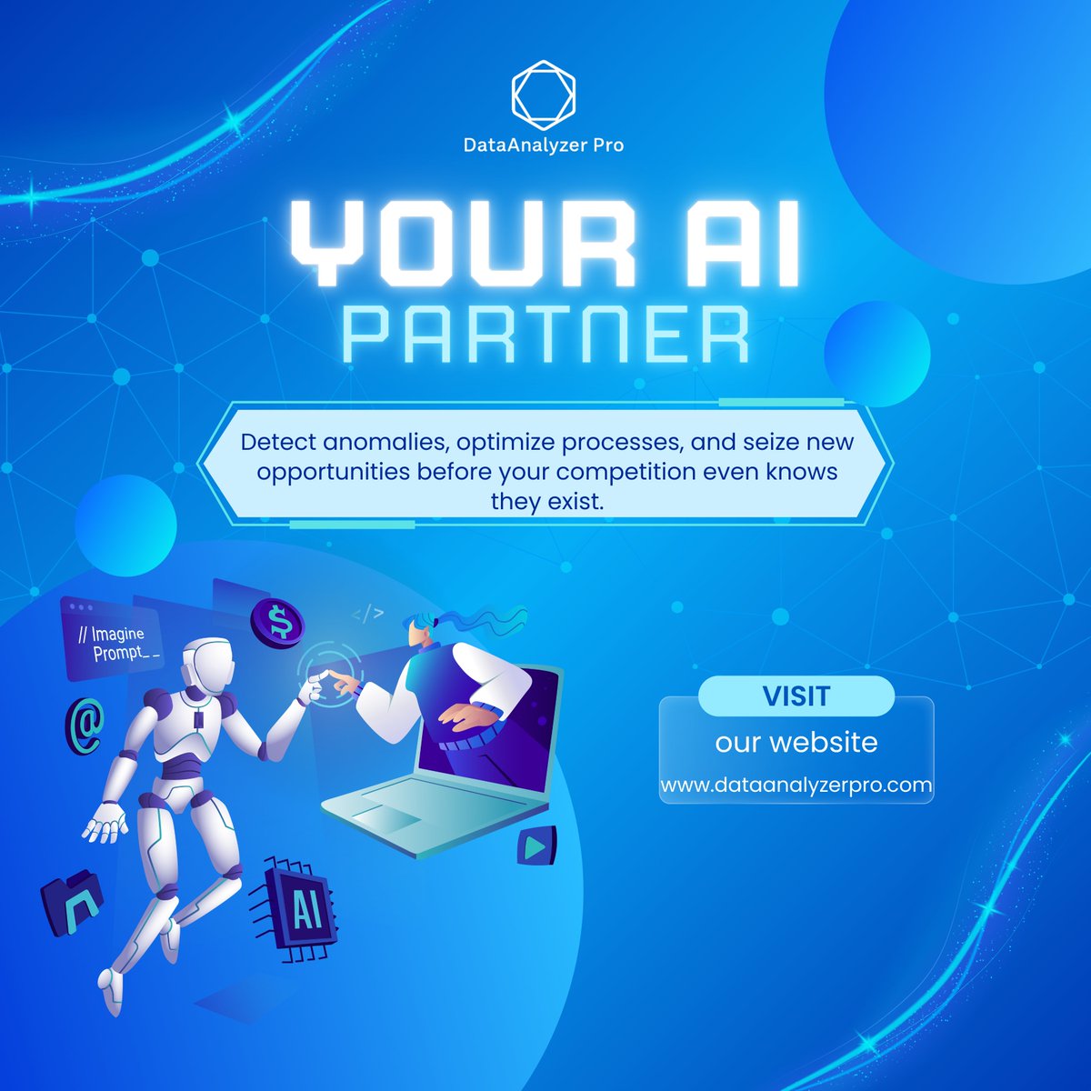 DataanalyzerPro's tweet image. "Embrace the power of AI and optimize your processes. Detect anomalies and uncover opportunities faster than ever before. Get ahead of the competition with DataAnalyzer Pro's smart features."