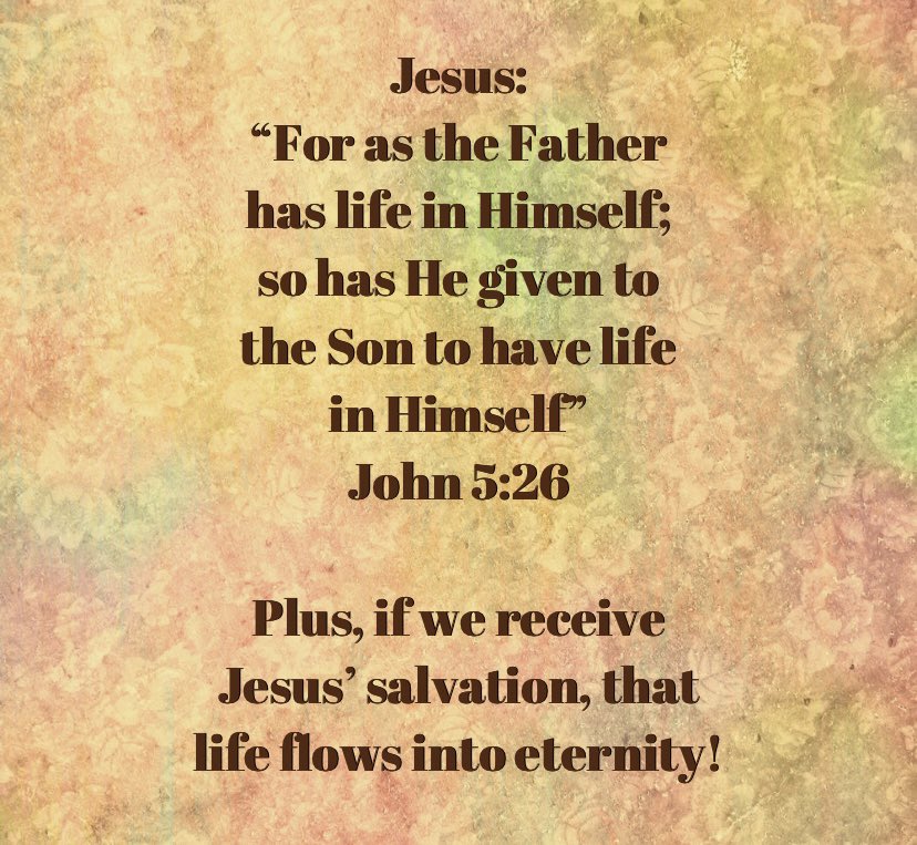 Jesus IS Life!
It starts with Him and never ends.
💯💯💯💯💯💯💯💯💯💯💯💯
#Jesus #LifeHack ☺️☺️☺️☺️☺️☺️