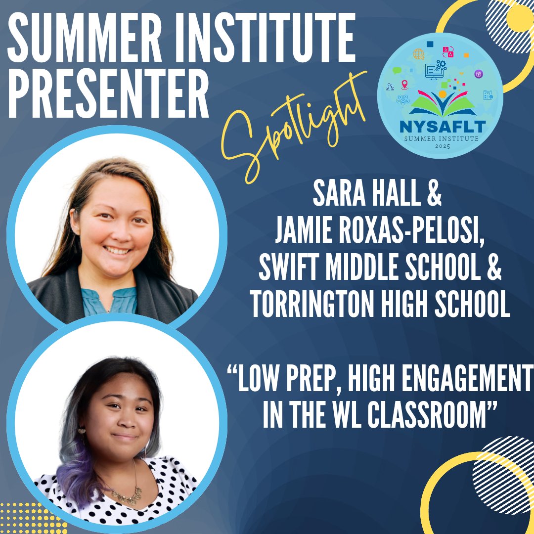 Looking for ways to increase engagement when you have your new cohort of students in the fall? Erin, Sara and Jamie have some fun strategies to share! 
Registration is still open for #NYSAFLTSI25
Scholarship deadline is TOMORROW. 
Apply &amp; register today nysaflt.org/conferences/su…