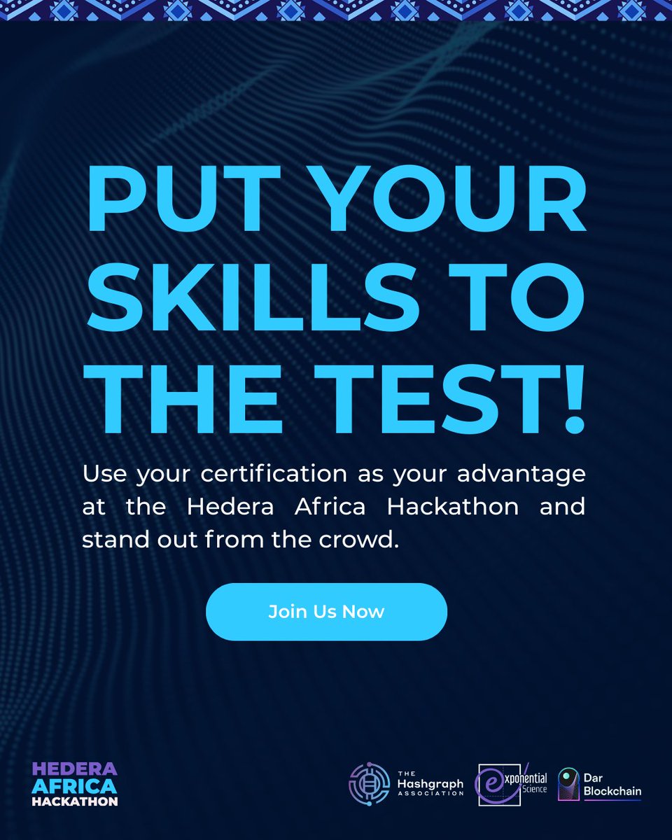 Hedera_Hacks's tweet image. The secret to standing out in the #HederaAfricaHackathon?
👉🏽 Mastering the essentials and getting officially certified!
𝐖𝐡𝐚𝐭’𝐬 𝐢𝐧𝐬𝐢𝐝𝐞?
🔑Web3 knowledge to sharpen your project
🔑Hands-on experience with Hedera’s tech
🔑Certification to show you’re hackathon-ready…