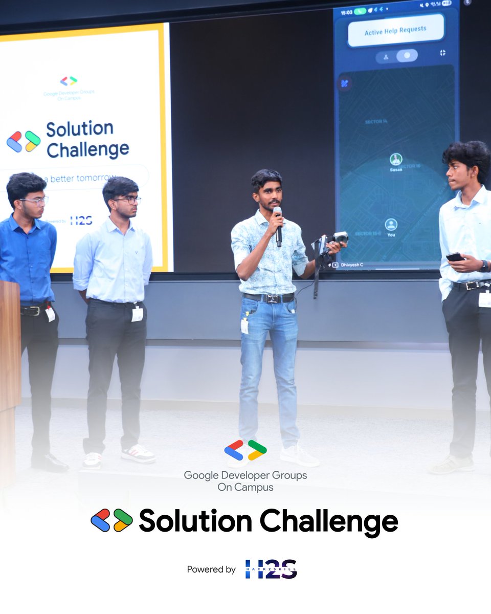 hack2skill's tweet image. The Grand Finale of the GDG on Campus Solution Challenge, powered by Hack2skill lit up the Google office in Gurugram with the energy of student-developers!
#SolutionChallenge #GDGonCampus #Hack2skill