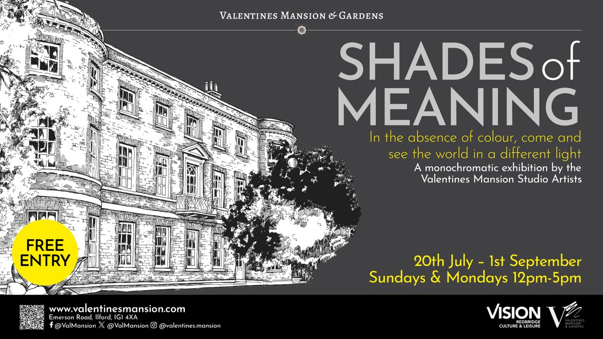 ValMansion's tweet image. Lots of reasons to visit Valentines Mansion this Sunday including...
1. #guidedtour of house (booking required vrcl.uk/4hLMV8G)
2. Artists' #OpenStudios
3. New Gallery Exhibition! #ShadesOfMeaning
Visit our What's on page for full details bit.ly/1h3eWIC