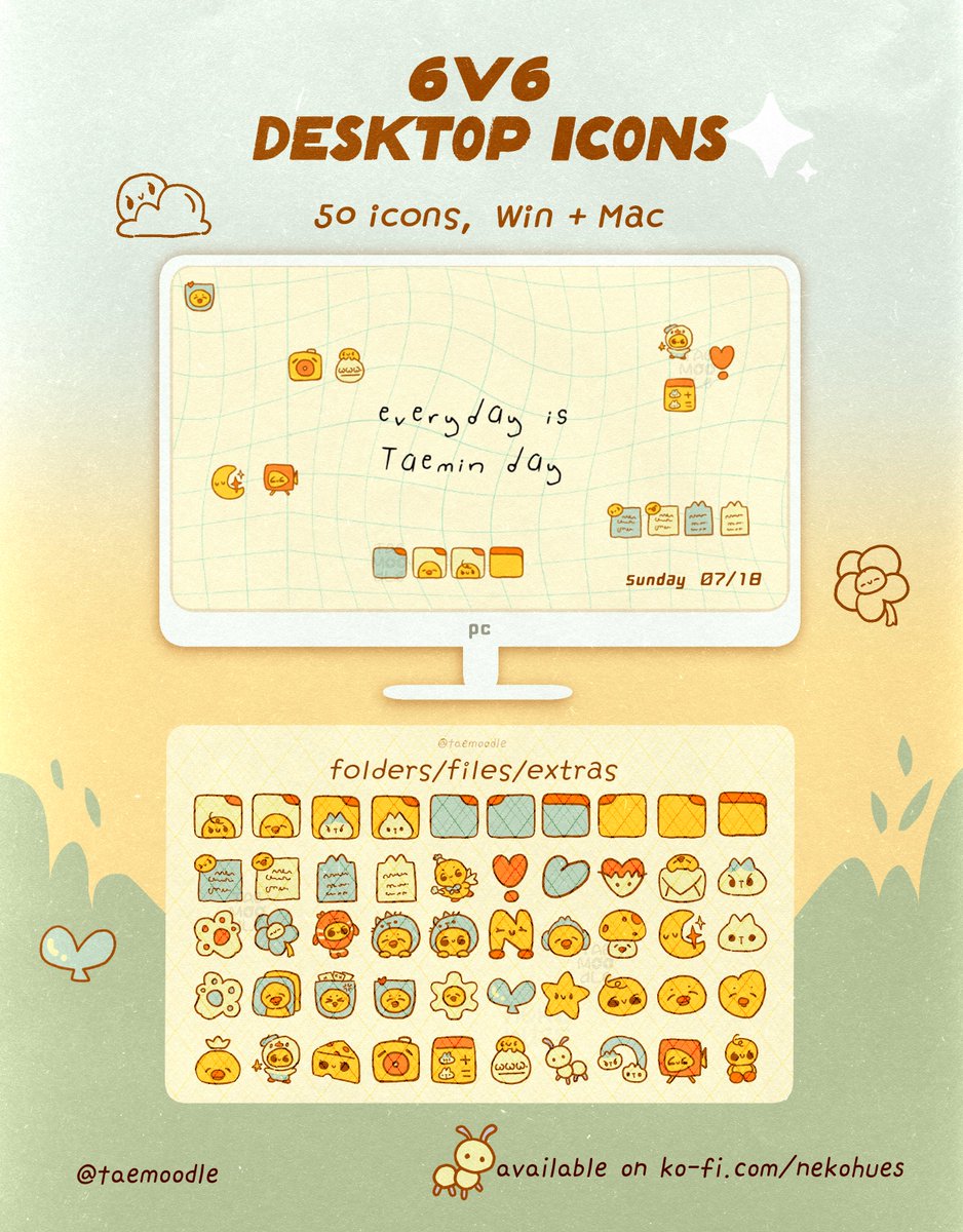 🧀It's Taemin week 🐥
 
Adorable cheesy Taemin app icons &amp; wallpapers for mobile and desktop

"6v6 icons pack" is available on kofi.

Download now🔗👇