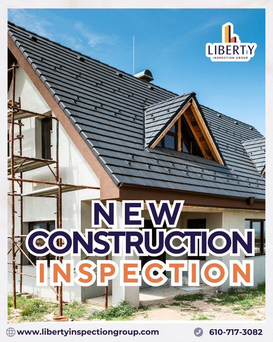 LibertyInspects's tweet photo. Even new homes can have hidden issues. Our New Construction Inspection ensures your new build meets quality, safety, and code standards before you move in.

✅ Phase inspection options
✅ Detailed, photo-rich reports
✅ Peace of mind from foundation to roof https://t.co/ZdWzs00DJA
