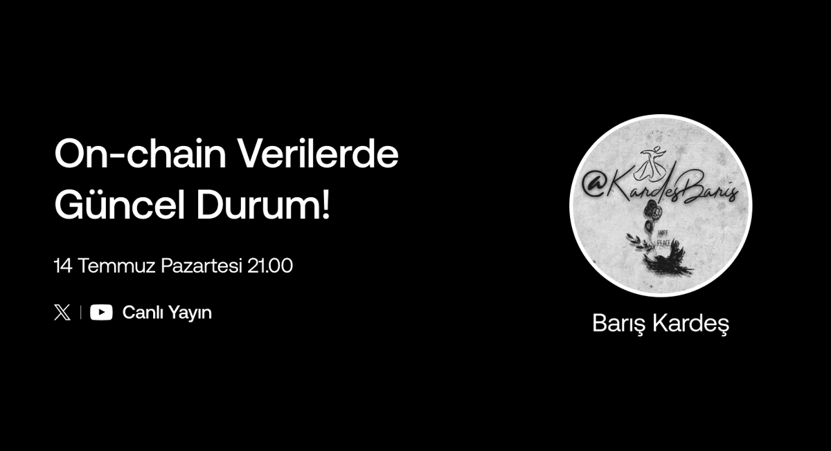 OKX TR (@okxturkiye) on Twitter photo Bu akşam saat 21.00’e alarmlarınızı kurmayı unutmayın!😍
<a href="/KardesBaris/">Barış Kardeş</a> ile birlikte gerçekleştireceğimiz canlı yayında on-chain verilerdeki son durumu konuşacağız.📊
Piyasadaki hareketliliğin perde arkasına birlikte bakıyoruz!👀 Bu akşam saat 21.00’e alarmlarınızı kurmayı unutmayın!😍
<a href="/KardesBaris/">Barış Kardeş</a> ile birlikte gerçekleştireceğimiz canlı yayında on-chain verilerdeki son durumu konuşacağız.📊
Piyasadaki hareketliliğin perde arkasına birlikte bakıyoruz!👀