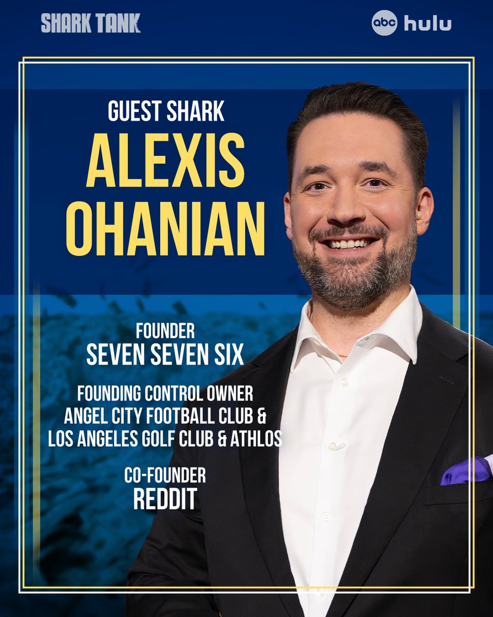 ABCSharkTank's tweet image. News to upvote: entrepreneur and Reddit co-founder @alexisohanian is joining the Tank! 🙌 He’ll be a Guest Shark on the upcoming season of #SharkTank, Wednesdays this fall on ABC and stream on Hulu.