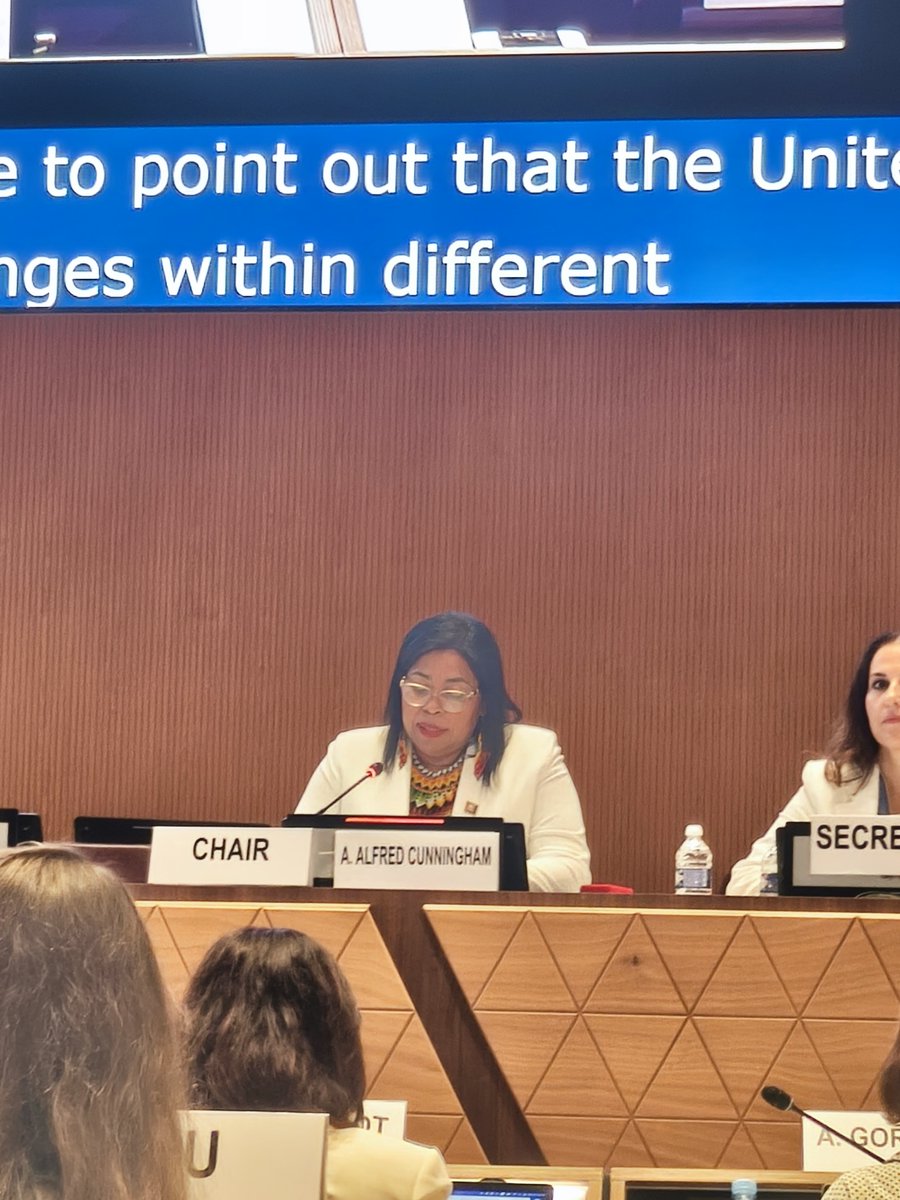 Docip_en's tweet image. The new #EMRIP Chairperson Anexa Alfred Cunningham, is presenting the work of EMRIP and the agenda of the session
📢 Don't miss the registration for the list of speakers in CR XIX! 📷docip.org/en/emrip18-prog
#IndigenousRights