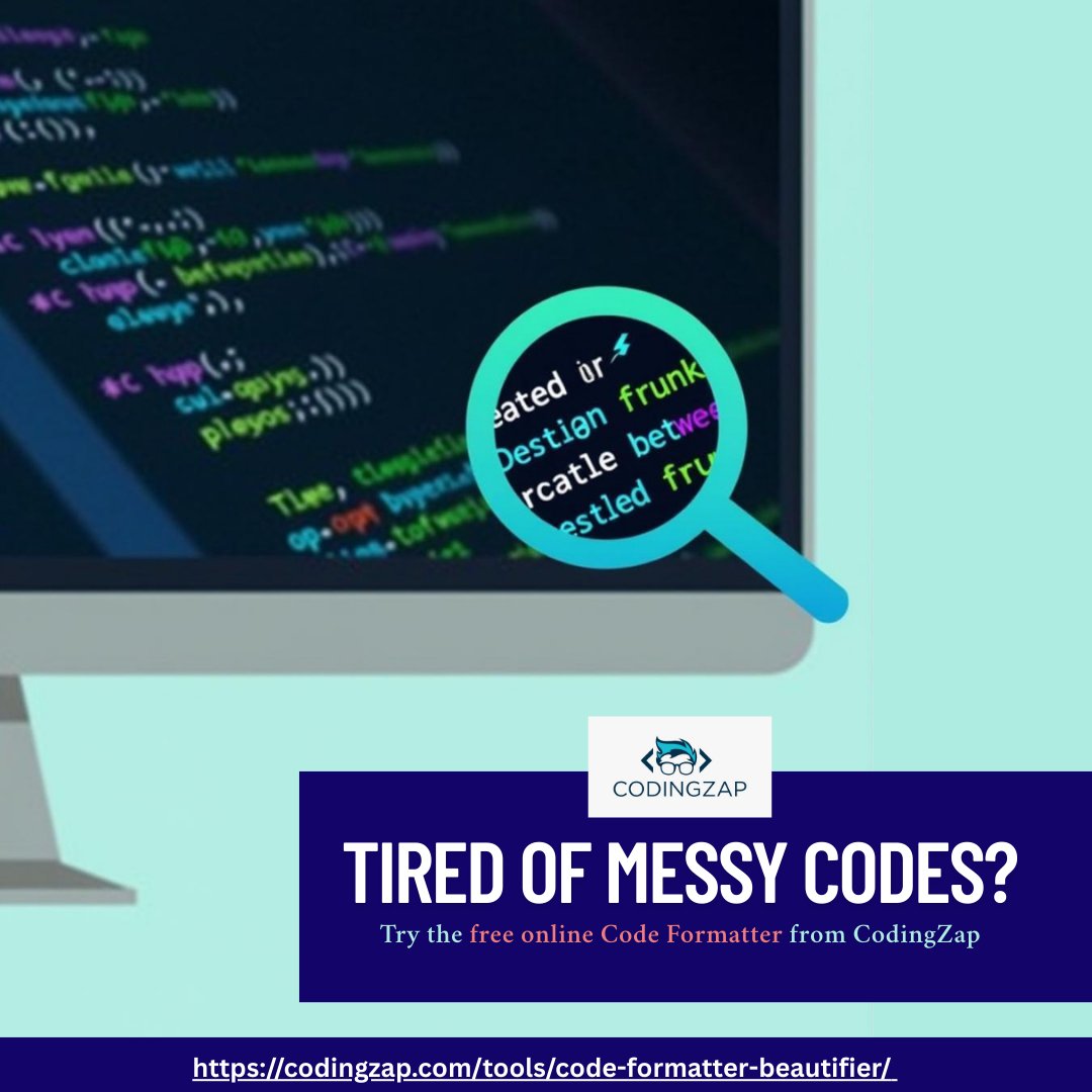 codingzaptech's tweet image. Free & fast code formatter by @codingzaptech
👉 codingzap.com/tools/code-for…
No signup, no limits—just clean, readable code.
#CleanCode #CodeFormatter #CodingZap #DevTools #100DaysOfCode #EdTech