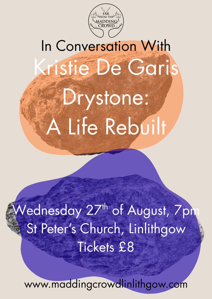 Furtherfrom's tweet image. We are thrilled to have @KristieDeGaris coming to Linlithgow next month to talk about her powerful memoir "Drystone: A Life Rebuilt". Kristie writes with unflinching honesty on the topics of landscape, race, motherhood, and identity. Tickets online at: tinyurl.com/FFTMCDrystone