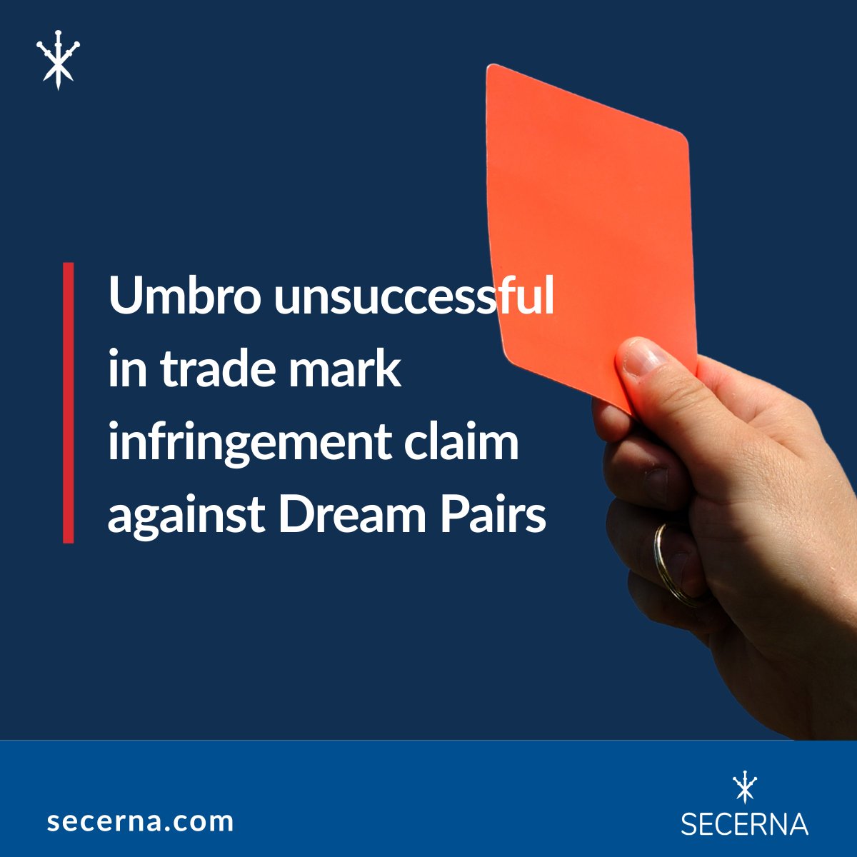 Secerna LLP (@secernallp) on Twitter photo Umbro unsuccessful in trade mark infringement claim against Dream Pairs.
secerna.com/insights/news/…
#trademarks #IP #UMBRO #DREAMPAIRS Umbro unsuccessful in trade mark infringement claim against Dream Pairs.
secerna.com/insights/news/…
#trademarks #IP #UMBRO #DREAMPAIRS