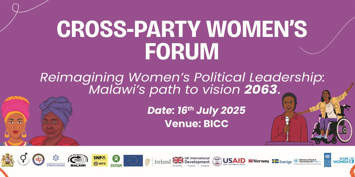 unwomenmalawi's tweet image. ⏳ Just 2 Days to Go!
Don’t miss the Cross-Party Women’s Forum!
🗣️ Theme: Reimagining Women’s Political Leadership: Malawi’s Path to Vision 2063
🗓️ 8:30 am, 16 July 2025 | 📍 BICC, Lilongwe
Let’s unite for a bold, inclusive future!
#WomenInPolitics #LeadTheChange