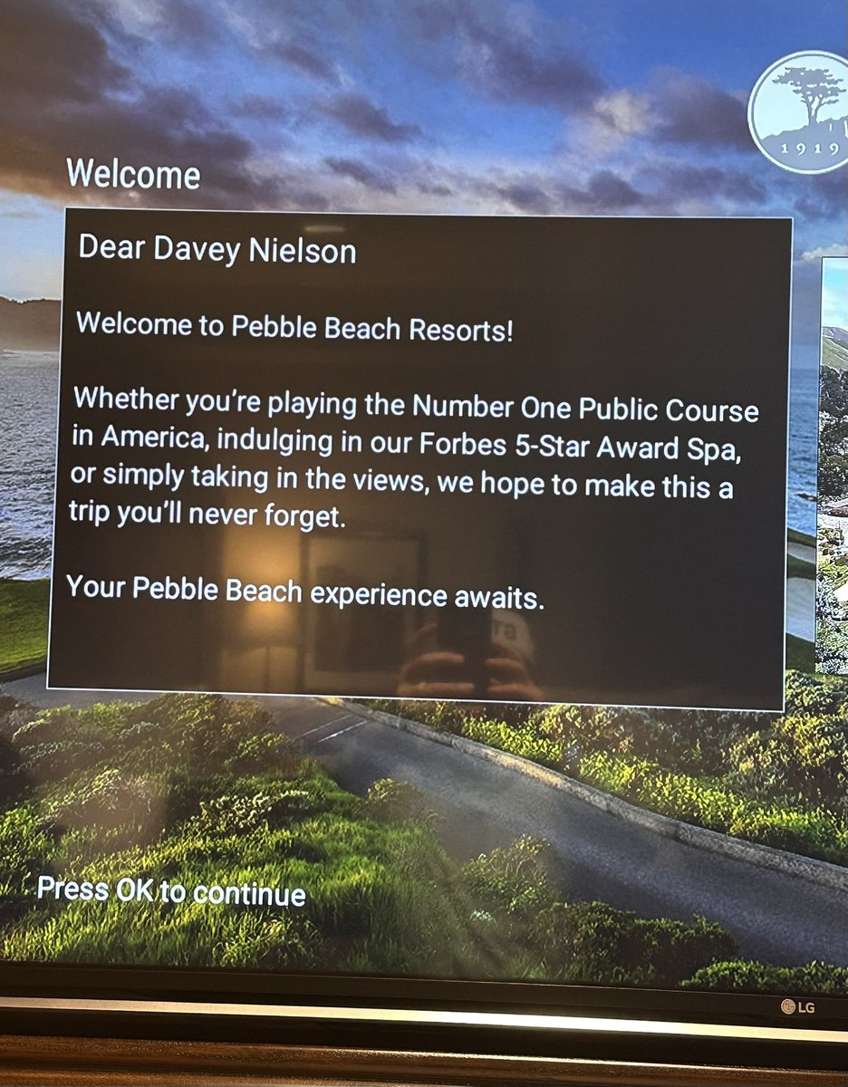 OK_Loyal_RFC's tweet image. Arrived at Pebble Beach!! Both names spelt incorrectly, but Iβll forgive them. Played Tiger Woods designed 9 hole, one club, βThe Hayβ last night, but the real stuff started today.
Mon - Spanish Bay π
Tue - Spyglass π΅οΈββοΈ
Wed - Pebble Beach ποΈ