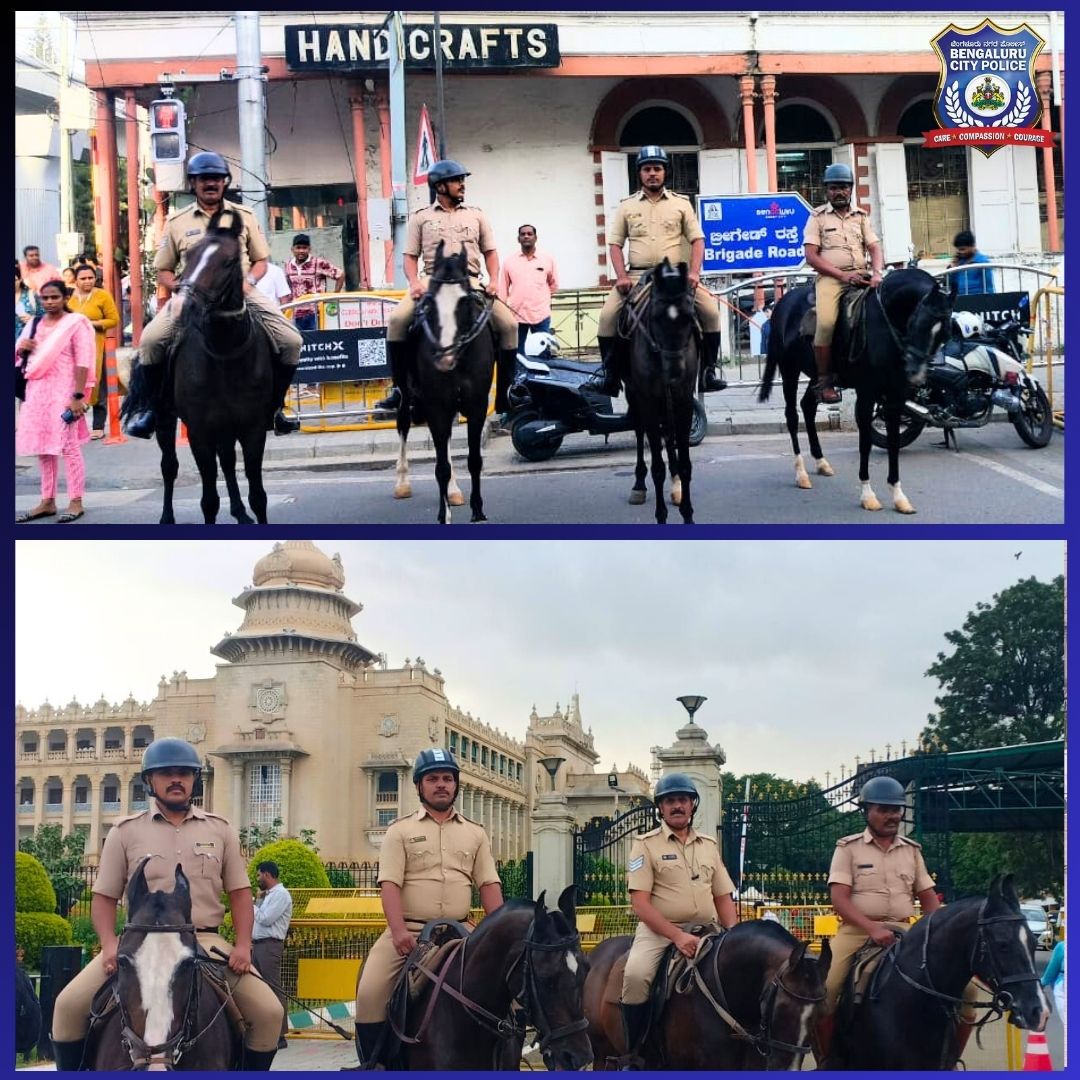 ಕಾರ್ಯಪ್ರವೃತ್ತಿಯಡೆಗೆ ಪಯಣ! ನಮ್ಮ ಅಶ್ವಪಡೆ ತುಕಡಿಯು ಈ ವಾರಾಂತ್ಯದಲ್ಲಿ ಬೆಂಗಳೂರಿನ ಜನನಿಬಿಡ ರಸ್ತೆಗಳಾದ ಎಂಜಿ ರೋಡ್, ಬ್ರಿಗೇಡ್ ರೋಡ್, ಕಬ್ಬನ್ ಪಾರ್ಕ್ ಮತ್ತು ಇತರೆಡೆಗಳಲ್ಲಿ ಸಂಚರಿಸಿತು. ಅಶ್ವಪಡೆಯು ಒಂದೊಂದೇ ತಮ್ಮ ಗೊರಸಿನ ಶಬ್ದದೊಂದಿಗೆ ಸುರಕ್ಷಿತ ನಗರವನ್ನು ಖಾತರಿಪಡಿಸುತ್ತವೆ

Galloping into action!  Our Mounted Patrol
