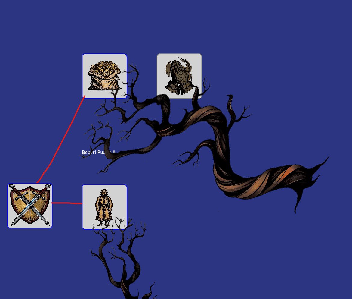 PlayReignfall's tweet image. How do you think the skill tree scene has developed and how is it now?
I decided to give up the skill icons connected by tree branches and instead connect them with stone paths, and added animations to this path.
#gamedev #godotengine #indiegame