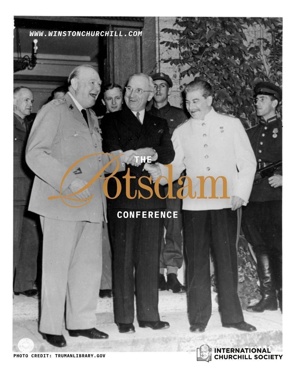 ChurchillCentre's tweet image. July 1945: Churchill at Potsdam. The bomb explodes. A war ends. A new world begins. For more, click here: bit.ly/446P7E4 #Churchill #ColdWar