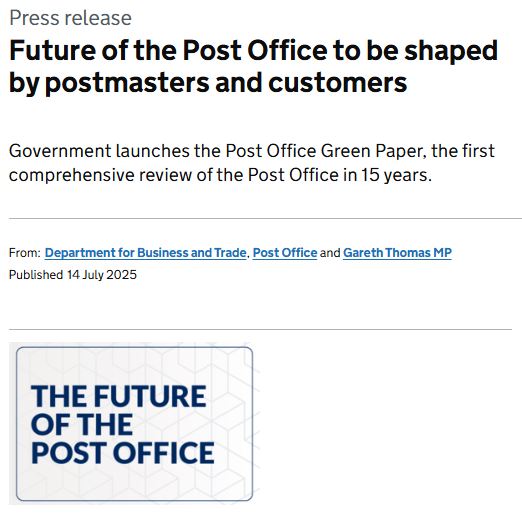 chrish9070's tweet image. #PostOfficeScandal The long awaited Government Green Paper regarding the future of the Post Office is finally here. I strongly urge everyone who is able to respond to this green paper to ensure we have a @PostOffice that is fit for the future. The consultation is open for 12…
